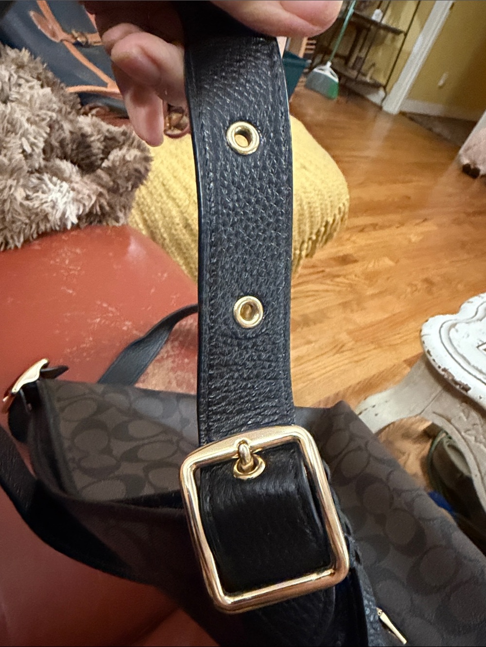Coach Brown Signature Crossbody with Gold Logo - Picture 5 of 12